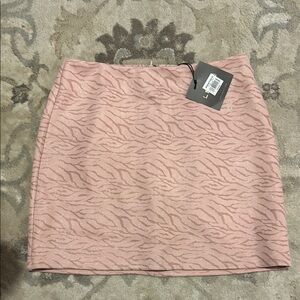 Pink Animal Print Mini Skirt